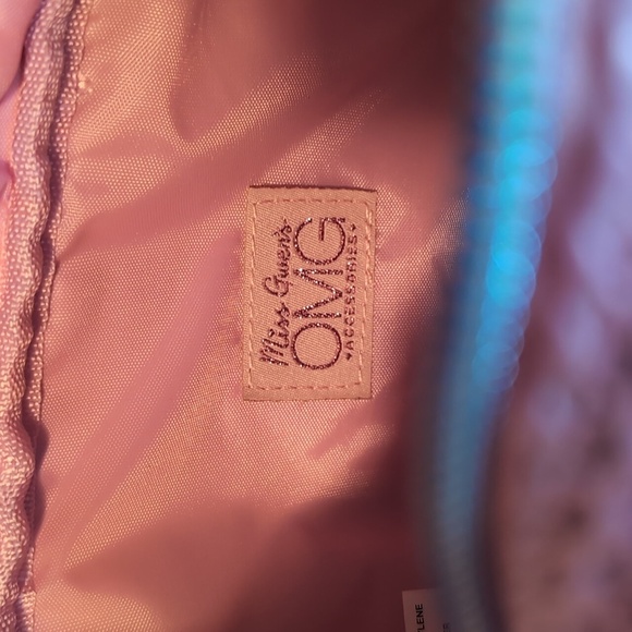 BEACH Pouch With Patches - Snacks Bag Chenille Letter Bag Cosmetic Pink Canvas - Picture 8 of 9